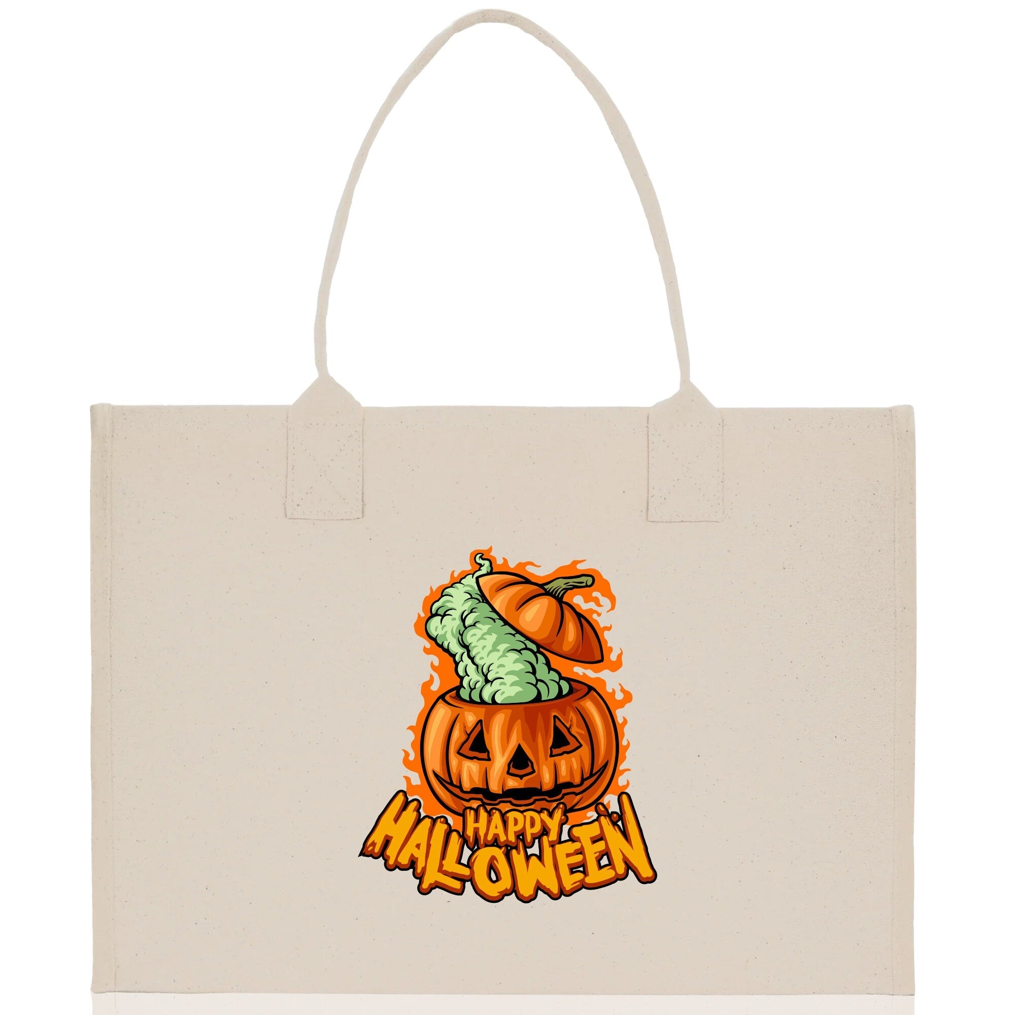 Halloween Trick or Treat Tote Bag Halloween Tote Bag for Kids Halloween Gift Halloween Candy Bag Halloween Doodles Cute Canvas Tote Bag - Aaria Tees Aaria Tees
