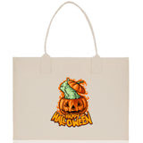 Halloween Trick or Treat Tote Bag Halloween Tote Bag for Kids Halloween Gift Halloween Candy Bag Halloween Doodles Cute Canvas Tote Bag - Aaria Tees Aaria Tees