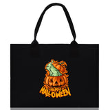 Halloween Trick or Treat Tote Bag Halloween Tote Bag for Kids Halloween Gift Halloween Candy Bag Halloween Doodles Cute Canvas Tote Bag - Aaria Tees Aaria Tees