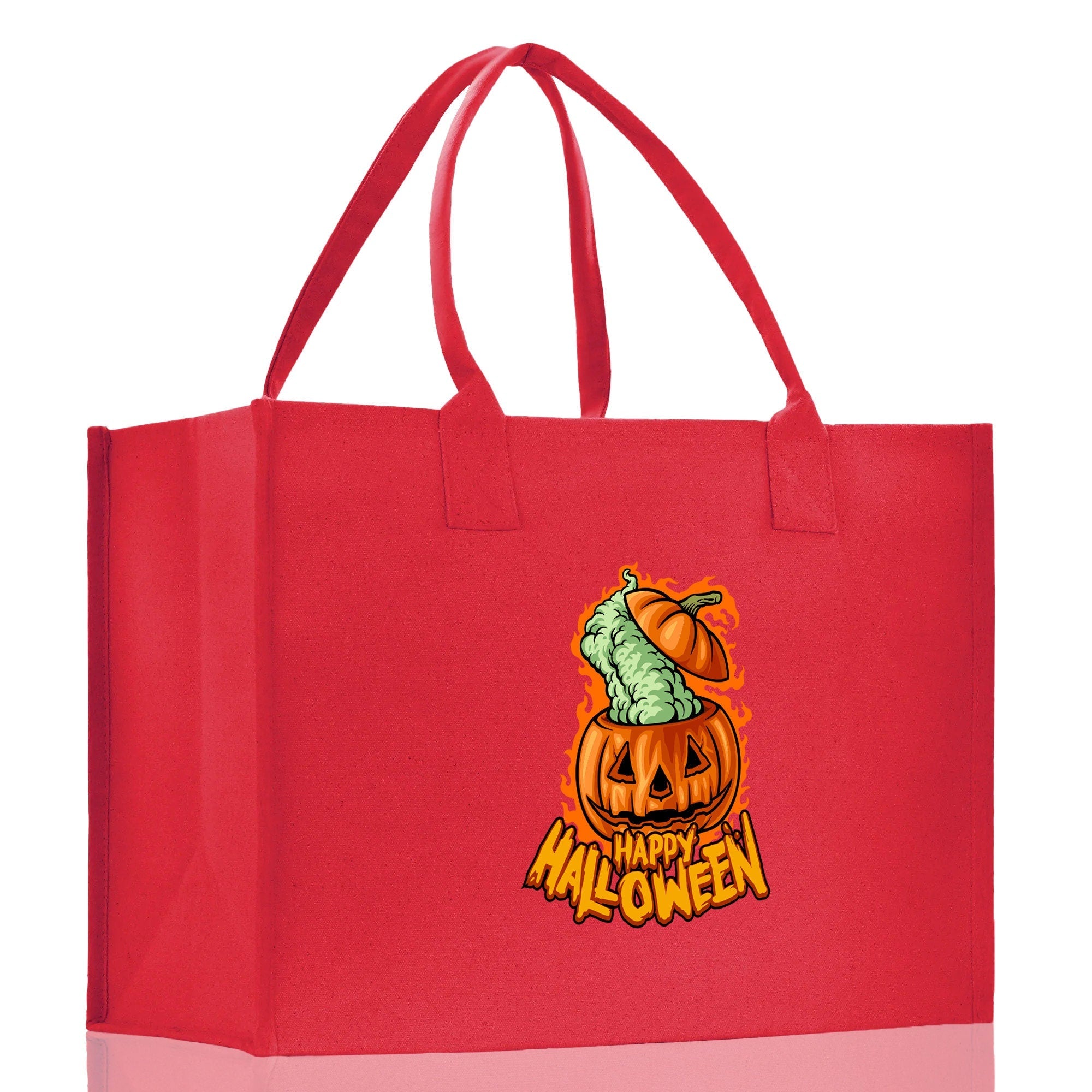 Halloween Trick or Treat Tote Bag Halloween Tote Bag for Kids Halloween Gift Halloween Candy Bag Halloween Doodles Cute Canvas Tote Bag - Aaria Tees Aaria Tees