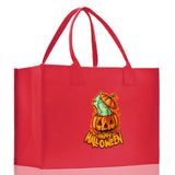 Halloween Trick or Treat Tote Bag Halloween Tote Bag for Kids Halloween Gift Halloween Candy Bag Halloween Doodles Cute Canvas Tote Bag - Aaria Tees Aaria Tees