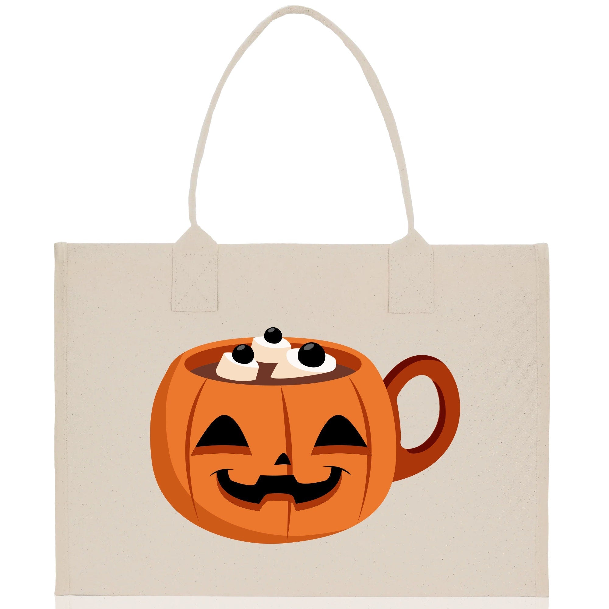 Halloween Trick or Treat Tote Bag Halloween Tote Bag for Kids Halloween Gift Halloween Candy Bag Halloween Doodles Cute Canvas Tote Bag - Aaria Tees Aaria Tees