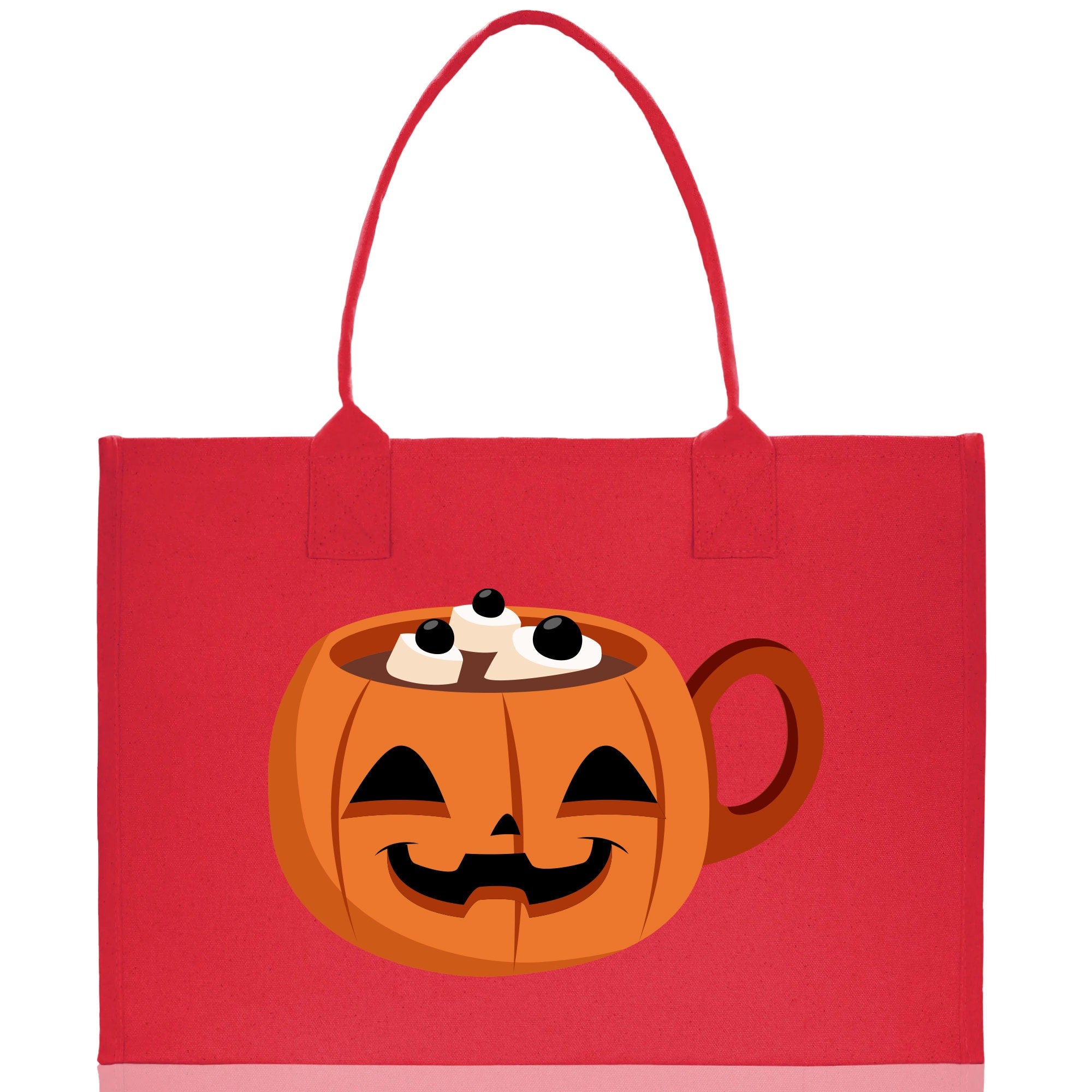 Halloween Trick or Treat Tote Bag Halloween Tote Bag for Kids Halloween Gift Halloween Candy Bag Halloween Doodles Cute Canvas Tote Bag - Aaria Tees Aaria Tees