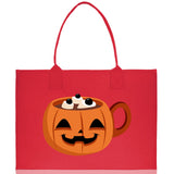 Halloween Trick or Treat Tote Bag Halloween Tote Bag for Kids Halloween Gift Halloween Candy Bag Halloween Doodles Cute Canvas Tote Bag - Aaria Tees Aaria Tees