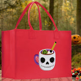 Halloween Trick or Treat Tote Bag Halloween Tote Bag for Kids Halloween Gift Halloween Candy Bag Halloween Doodles Cute Canvas Tote Bag - Aaria Tees Aaria Tees