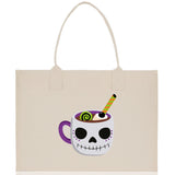 Halloween Trick or Treat Tote Bag Halloween Tote Bag for Kids Halloween Gift Halloween Candy Bag Halloween Doodles Cute Canvas Tote Bag - Aaria Tees Aaria Tees