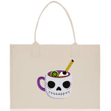 Halloween Trick or Treat Tote Bag Halloween Tote Bag for Kids Halloween Gift Halloween Candy Bag Halloween Doodles Cute Canvas Tote Bag - Aaria Tees Aaria Tees