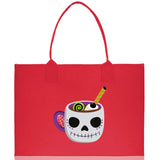 Halloween Trick or Treat Tote Bag Halloween Tote Bag for Kids Halloween Gift Halloween Candy Bag Halloween Doodles Cute Canvas Tote Bag - Aaria Tees Aaria Tees