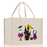 Halloween Trick or Treat Tote Bag Halloween Tote Bag for Kids Halloween Gift Halloween Candy Bag Halloween Doodles Cute Canvas Tote Bag - Aaria Tees Aaria Tees