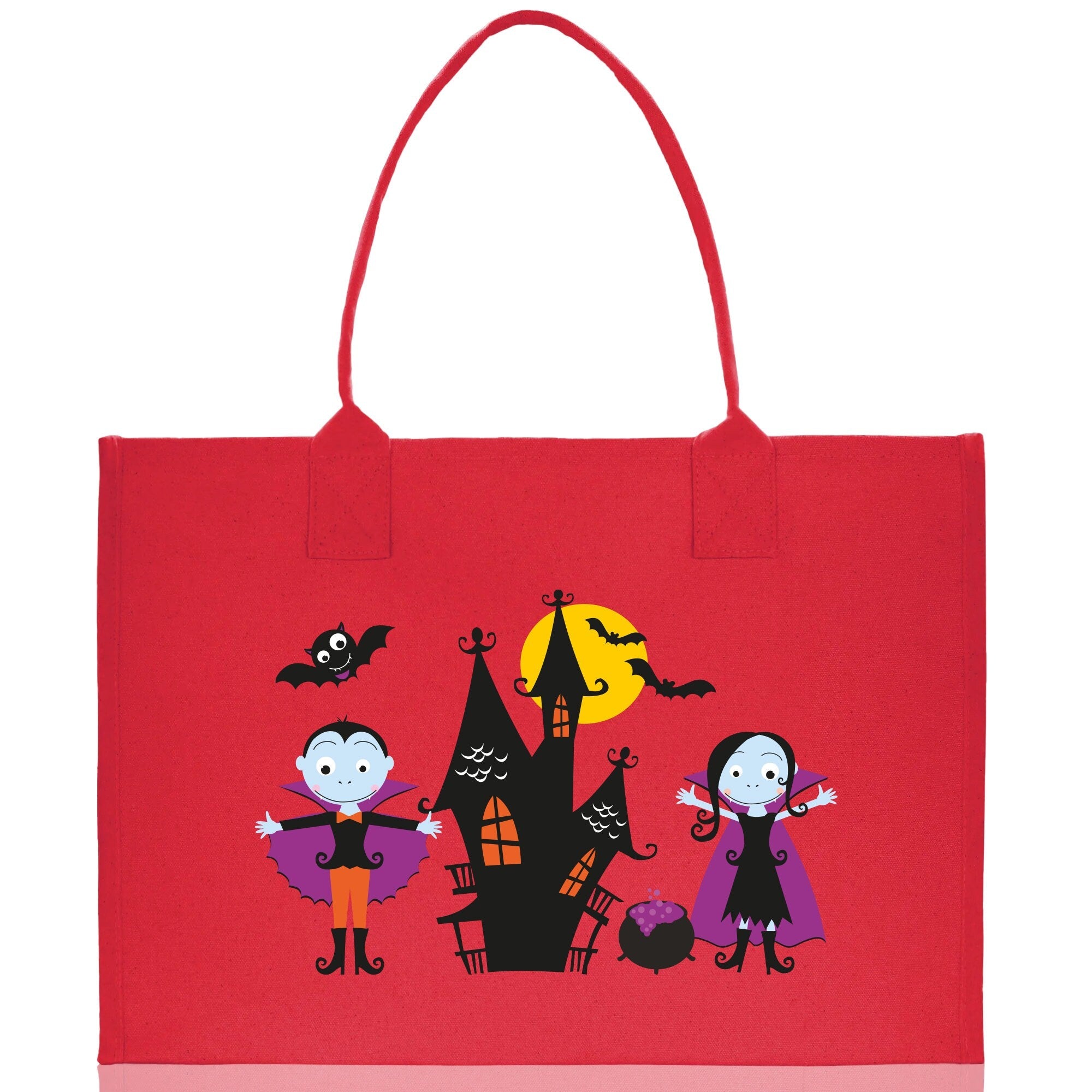 Halloween Trick or Treat Tote Bag Halloween Tote Bag for Kids Halloween Gift Halloween Candy Bag Halloween Doodles Cute Canvas Tote Bag - Aaria Tees Aaria Tees
