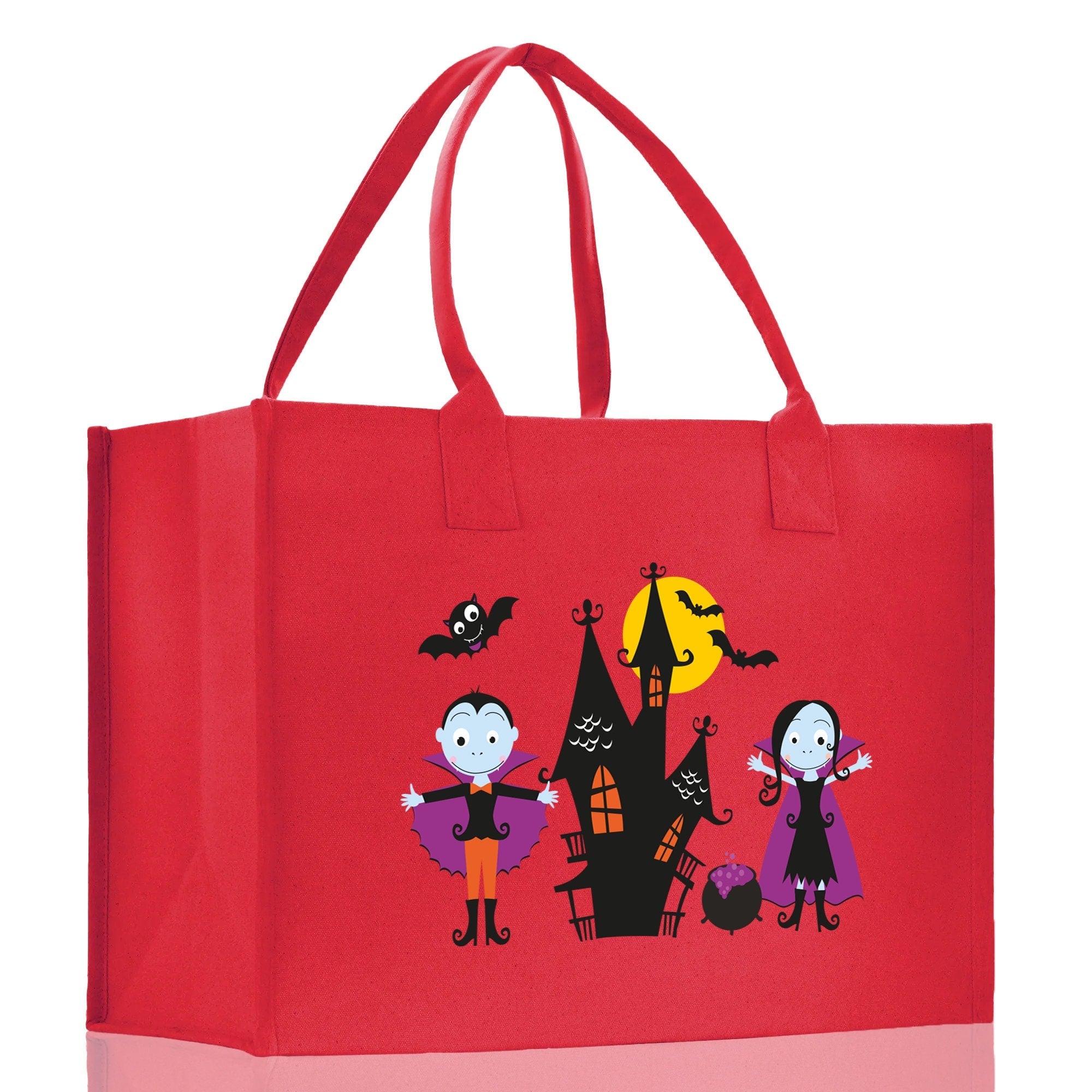 Halloween Trick or Treat Tote Bag Halloween Tote Bag for Kids Halloween Gift Halloween Candy Bag Halloween Doodles Cute Canvas Tote Bag - Aaria Tees Aaria Tees