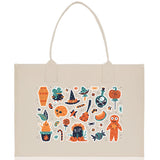 Halloween Trick or Treat Tote Bag Halloween Tote Bag for Kids Halloween Gift Halloween Candy Bag Halloween Doodles Cute Canvas Tote Bag - Aaria Tees Aaria Tees
