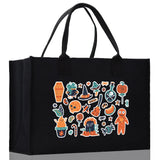Halloween Trick or Treat Tote Bag Halloween Tote Bag for Kids Halloween Gift Halloween Candy Bag Halloween Doodles Cute Canvas Tote Bag - Aaria Tees Aaria Tees