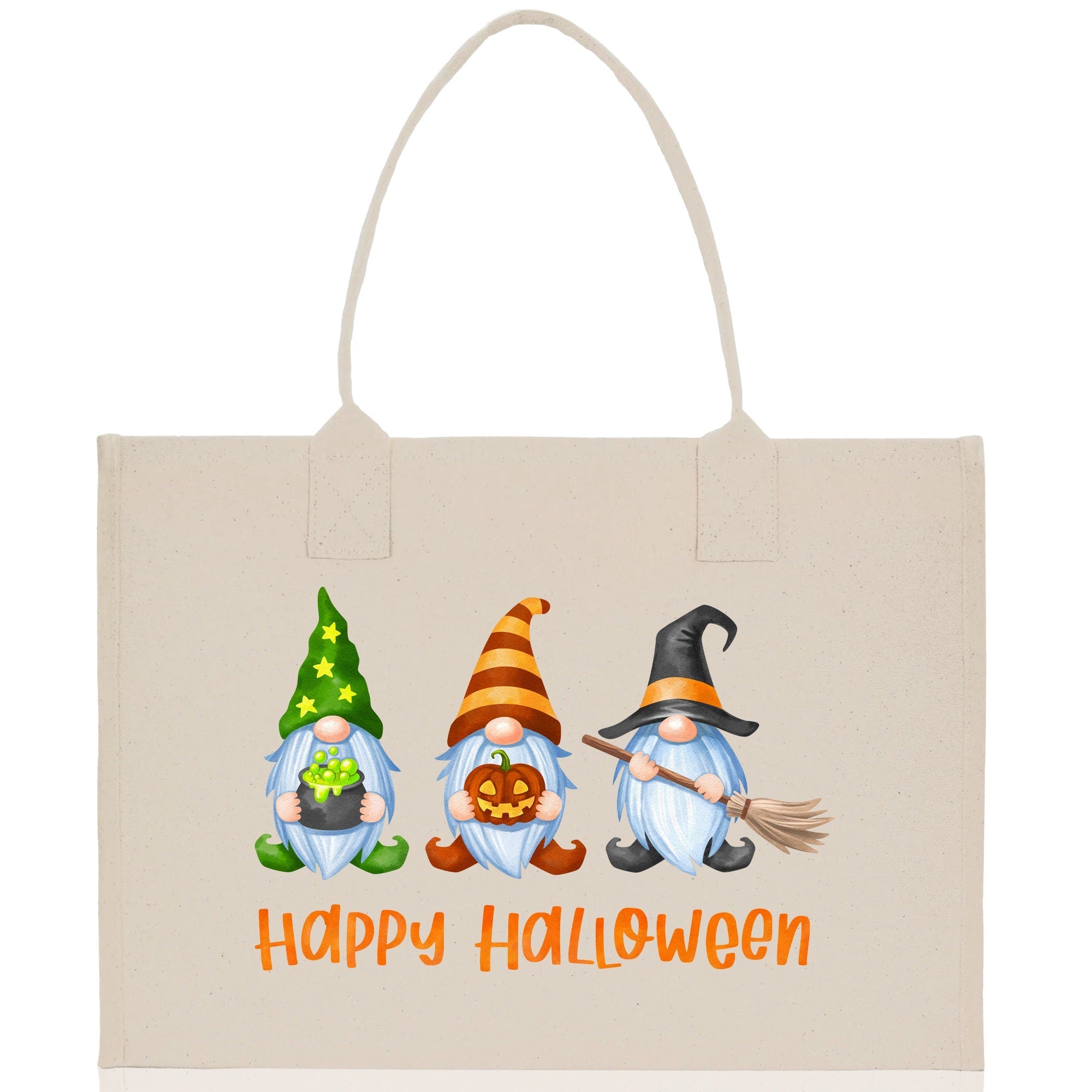 Halloween Trick or Treat Tote Bag Halloween Tote Bag for Kids Halloween Gift Halloween Candy Bag Halloween Doodles Cute Canvas Tote Bag - Aaria Tees Aaria Tees