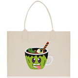 Halloween Trick or Treat Tote Bag Halloween Tote Bag for Kids Halloween Gift Halloween Candy Bag Halloween Doodles Cute Canvas Tote Bag - Aaria Tees Aaria Tees