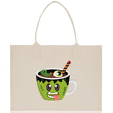 Halloween Trick or Treat Tote Bag Halloween Tote Bag for Kids Halloween Gift Halloween Candy Bag Halloween Doodles Cute Canvas Tote Bag - Aaria Tees Aaria Tees