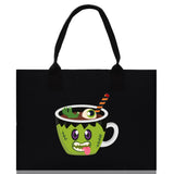 Halloween Trick or Treat Tote Bag Halloween Tote Bag for Kids Halloween Gift Halloween Candy Bag Halloween Doodles Cute Canvas Tote Bag - Aaria Tees Aaria Tees
