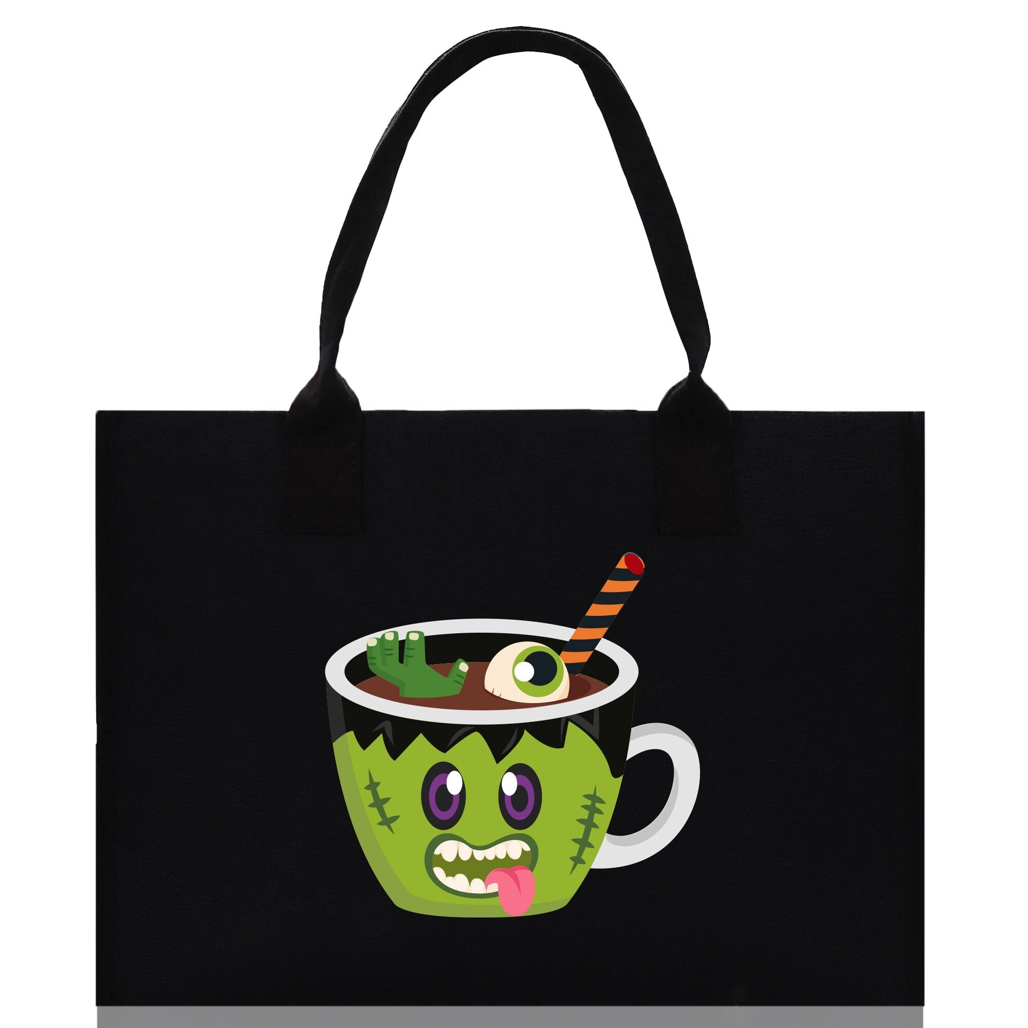 Halloween Trick or Treat Tote Bag Halloween Tote Bag for Kids Halloween Gift Halloween Candy Bag Halloween Doodles Cute Canvas Tote Bag - Aaria Tees Aaria Tees