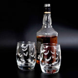 Halloween Bat Whiskey Glasses Aaria Tees