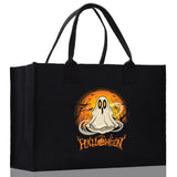 Halloween Trick or Treat Tote Bag Halloween Tote Bag for Kids Halloween Gift Halloween Candy Bag Halloween Doodles Cute Canvas Tote Bag - Aaria Tees Aaria Tees