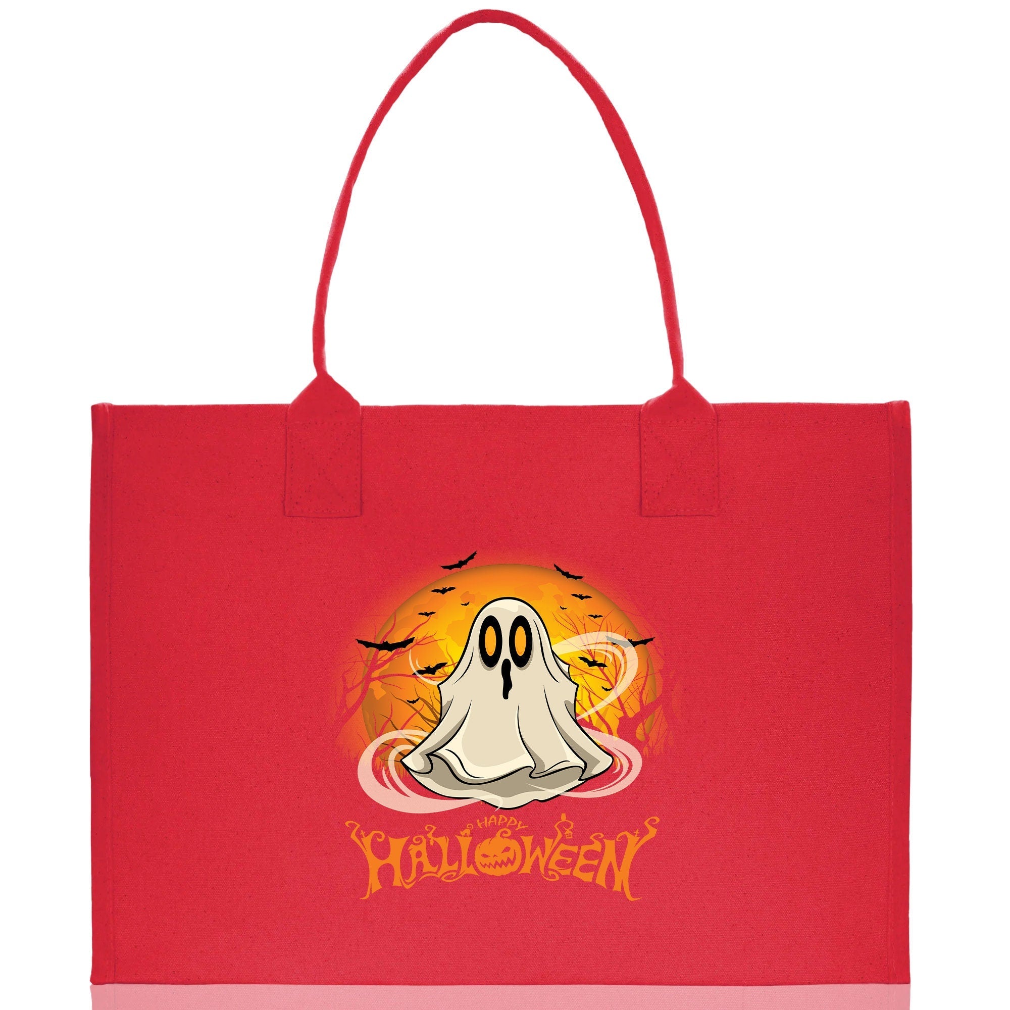 Halloween Trick or Treat Tote Bag Halloween Tote Bag for Kids Halloween Gift Halloween Candy Bag Halloween Doodles Cute Canvas Tote Bag - Aaria Tees Aaria Tees