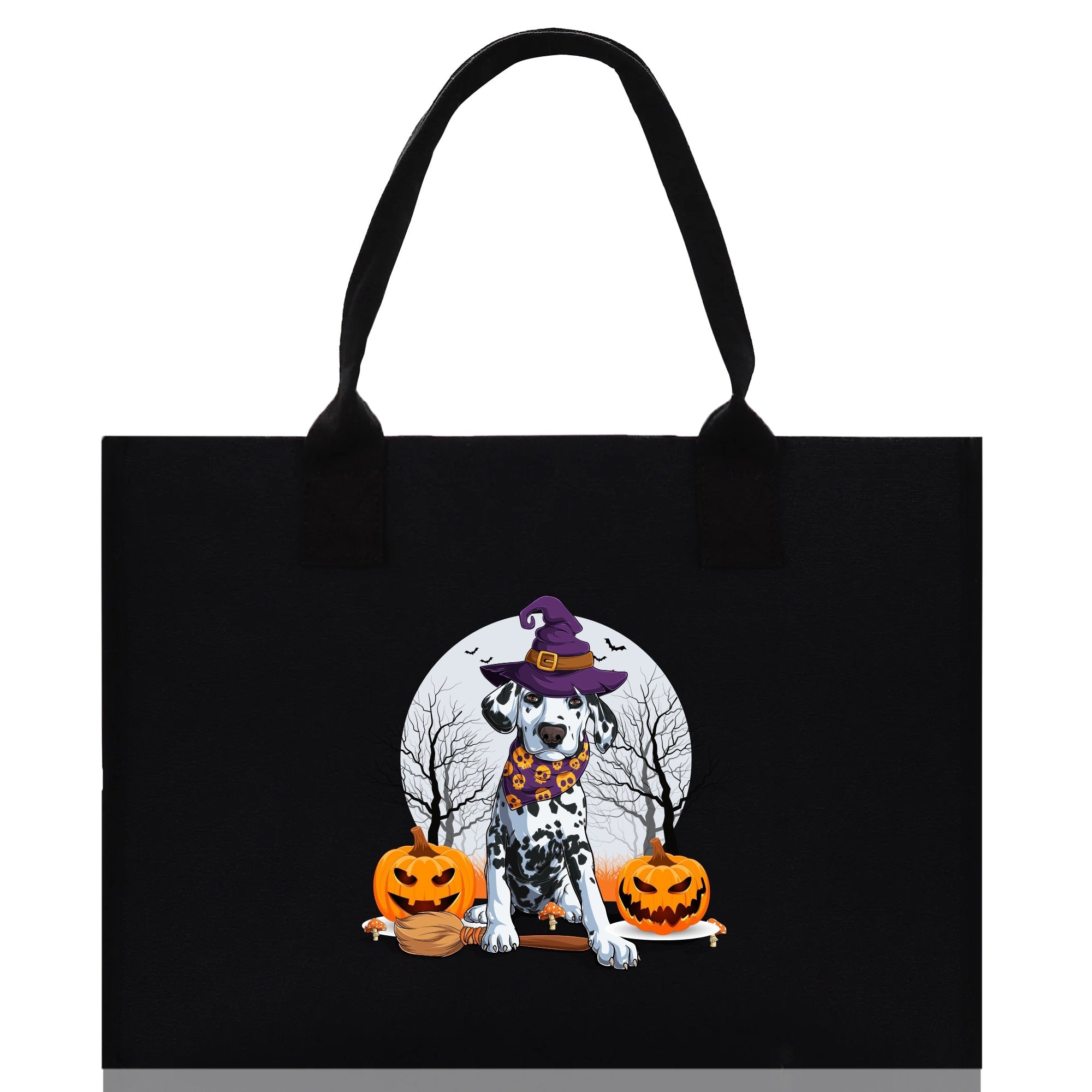 Halloween Trick or Treat Tote Bag Halloween Tote Bag for Kids Halloween Gift Halloween Candy Bag Halloween Doodles Cute Canvas Tote Bag - Aaria Tees Aaria Tees