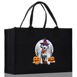 Halloween Trick or Treat Tote Bag Halloween Tote Bag for Kids Halloween Gift Halloween Candy Bag Halloween Doodles Cute Canvas Tote Bag - Aaria Tees Aaria Tees