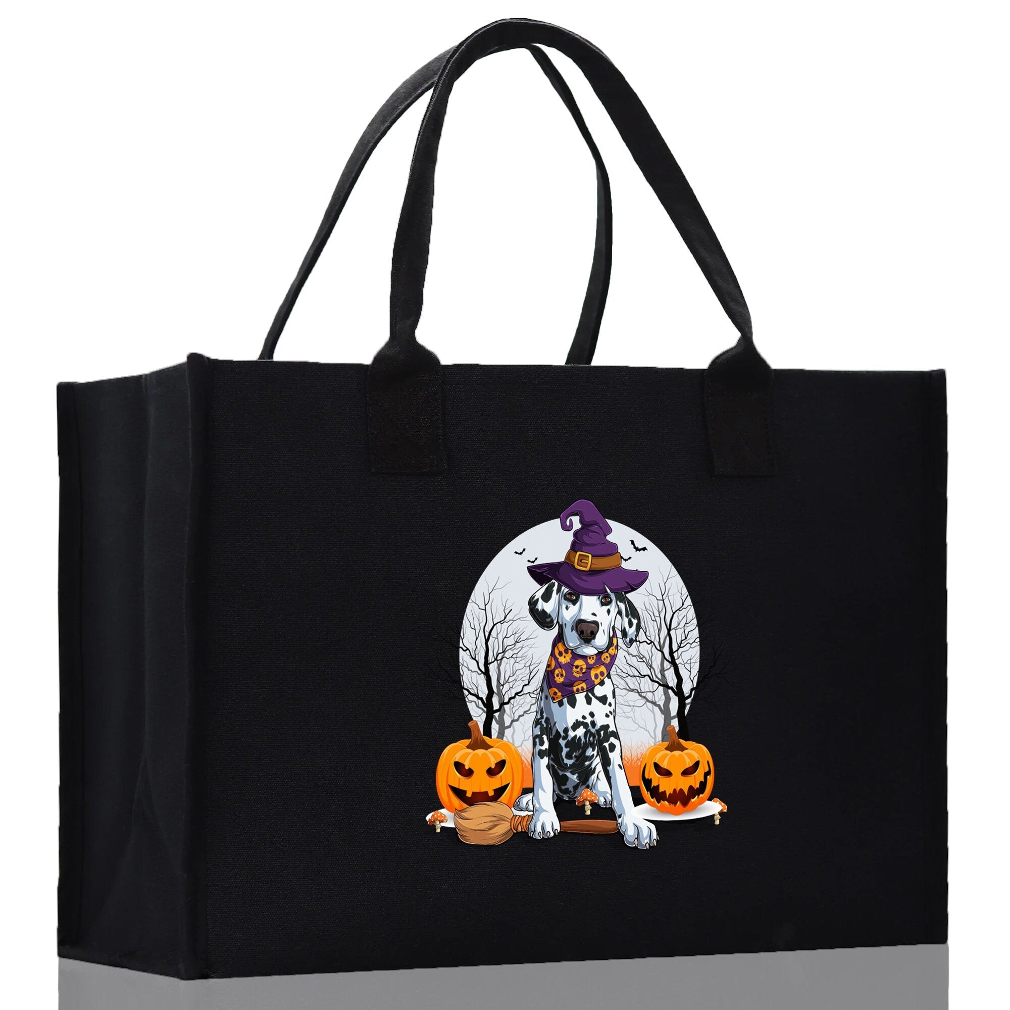 Halloween Trick or Treat Tote Bag Halloween Tote Bag for Kids Halloween Gift Halloween Candy Bag Halloween Doodles Cute Canvas Tote Bag - Aaria Tees Aaria Tees