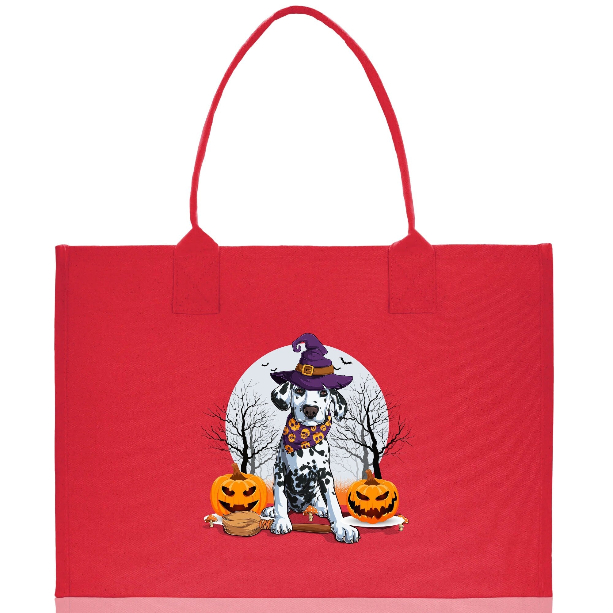 Halloween Trick or Treat Tote Bag Halloween Tote Bag for Kids Halloween Gift Halloween Candy Bag Halloween Doodles Cute Canvas Tote Bag - Aaria Tees Aaria Tees