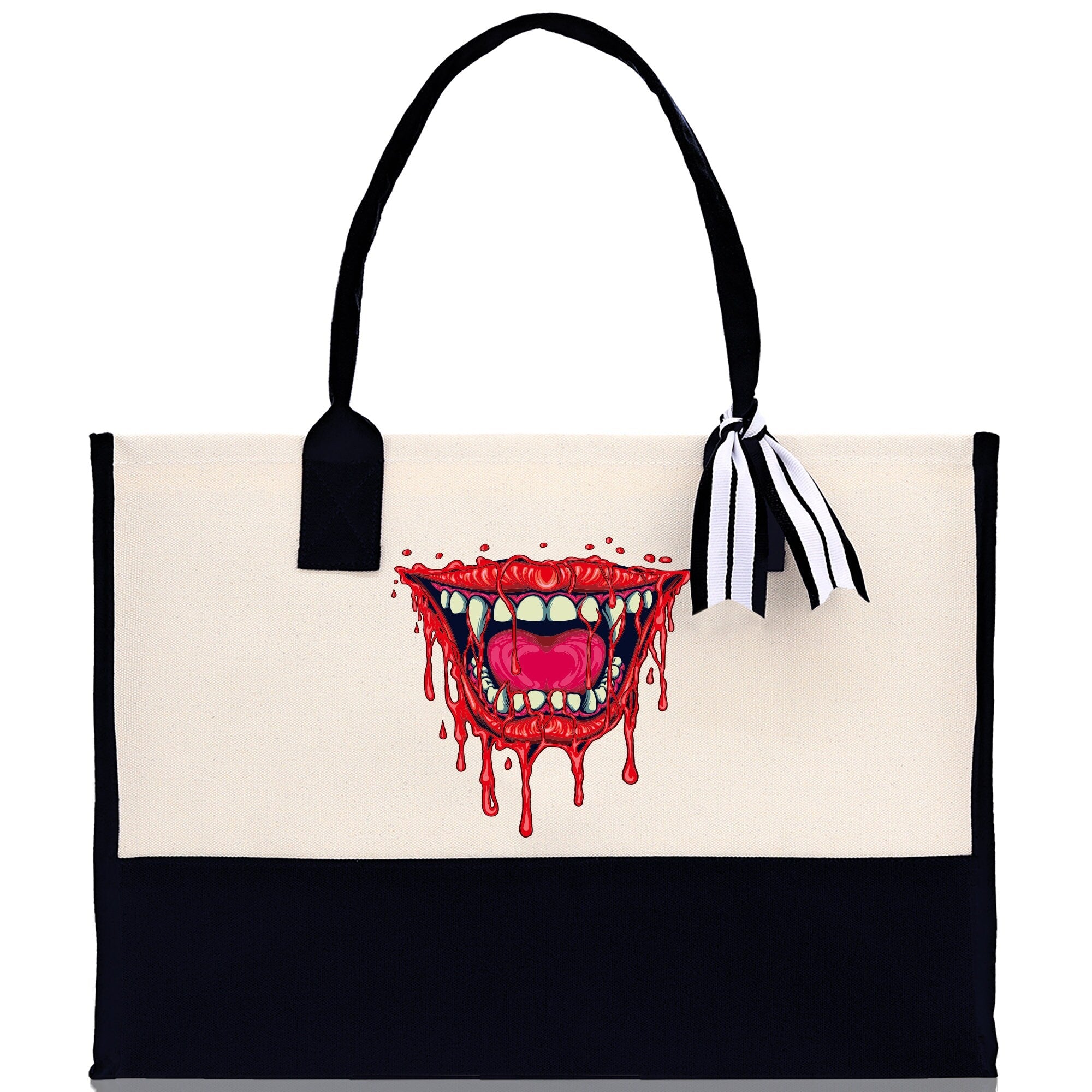 Halloween Trick or Treat Tote Bag Halloween Tote Bag for Kids Halloween Gift Halloween Candy Bag Halloween Doodles Cute Canvas Tote Bag - Aaria Tees Aaria Tees