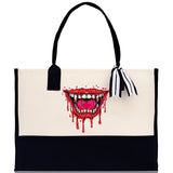 Halloween Trick or Treat Tote Bag Halloween Tote Bag for Kids Halloween Gift Halloween Candy Bag Halloween Doodles Cute Canvas Tote Bag - Aaria Tees Aaria Tees