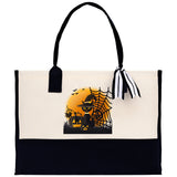 Halloween Trick or Treat Tote Bag Halloween Tote Bag for Kids Halloween Gift Halloween Candy Bag Halloween Doodles Cute Canvas Tote Bag - Aaria Tees Aaria Tees