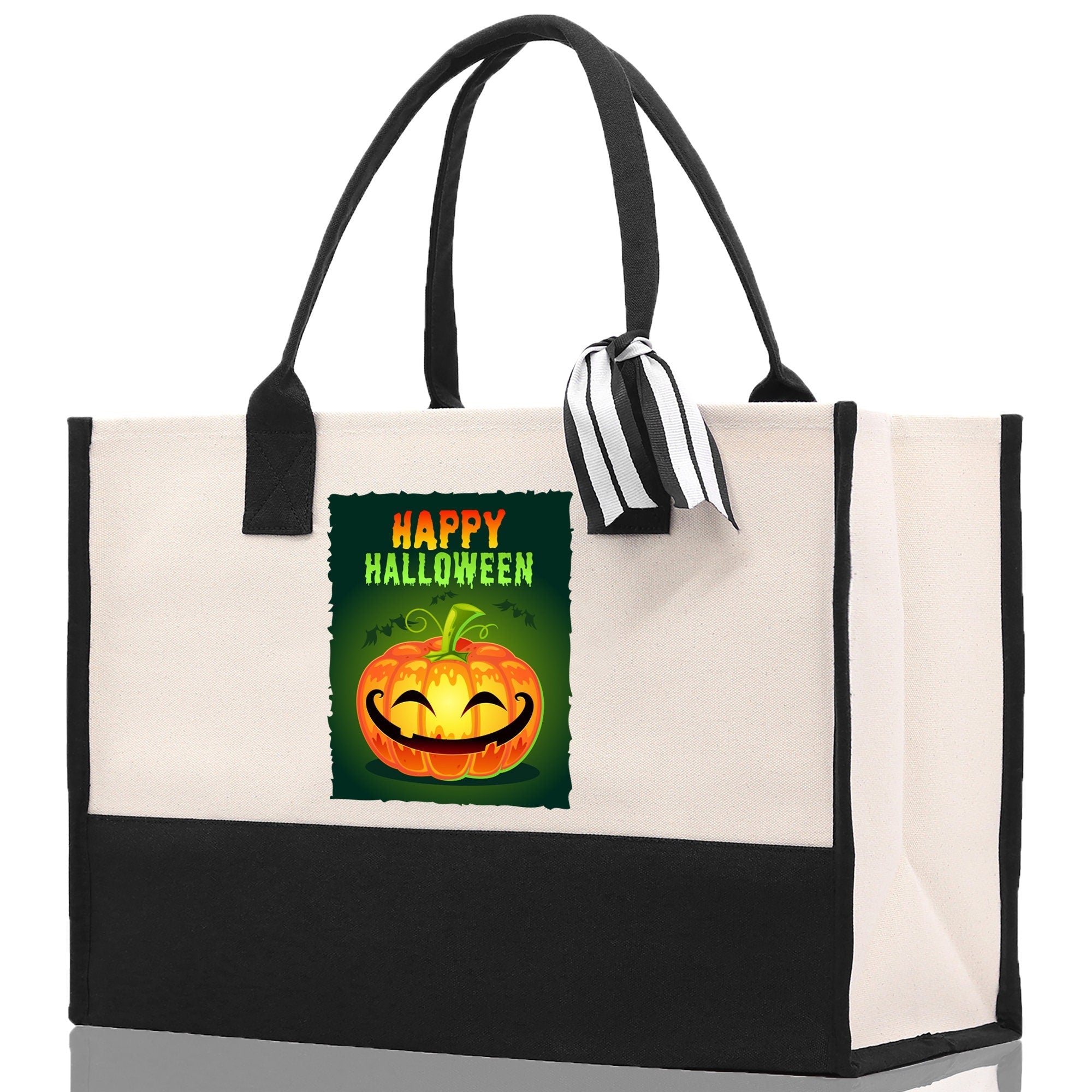 Halloween Trick or Treat Tote Bag Halloween Tote Bag for Kids Halloween Gift Halloween Candy Bag Halloween Doodles Cute Canvas Tote Bag - Aaria Tees Aaria Tees