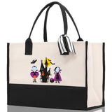 Halloween Trick or Treat Tote Bag Halloween Tote Bag for Kids Halloween Gift Halloween Candy Bag Halloween Doodles Cute Canvas Tote Bag - Aaria Tees Aaria Tees