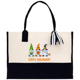 Halloween Trick or Treat Tote Bag Halloween Tote Bag for Kids Halloween Gift Halloween Candy Bag Halloween Doodles Cute Canvas Tote Bag - Aaria Tees Aaria Tees