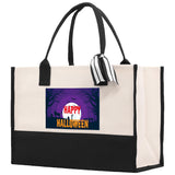 Halloween Trick or Treat Tote Bag Halloween Tote Bag for Kids Halloween Gift Halloween Candy Bag Halloween Doodles Cute Canvas Tote Bag - Aaria Tees Aaria Tees