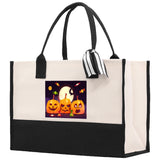 Halloween Trick or Treat Tote Bag Halloween Tote Bag for Kids Halloween Gift Halloween Candy Bag Halloween Doodles Cute Canvas Tote Bag - Aaria Tees Aaria Tees