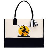 Halloween Trick or Treat Tote Bag Halloween Tote Bag for Kids Halloween Gift Halloween Candy Bag Halloween Doodles Cute Canvas Tote Bag - Aaria Tees Aaria Tees