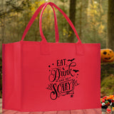 Halloween Trick or Treat Tote Bag Halloween Tote Bag for Kids Halloween Gift Halloween Candy Bag Halloween Doodles Cute Canvas Tote Bag - Aaria Tees Aaria Tees