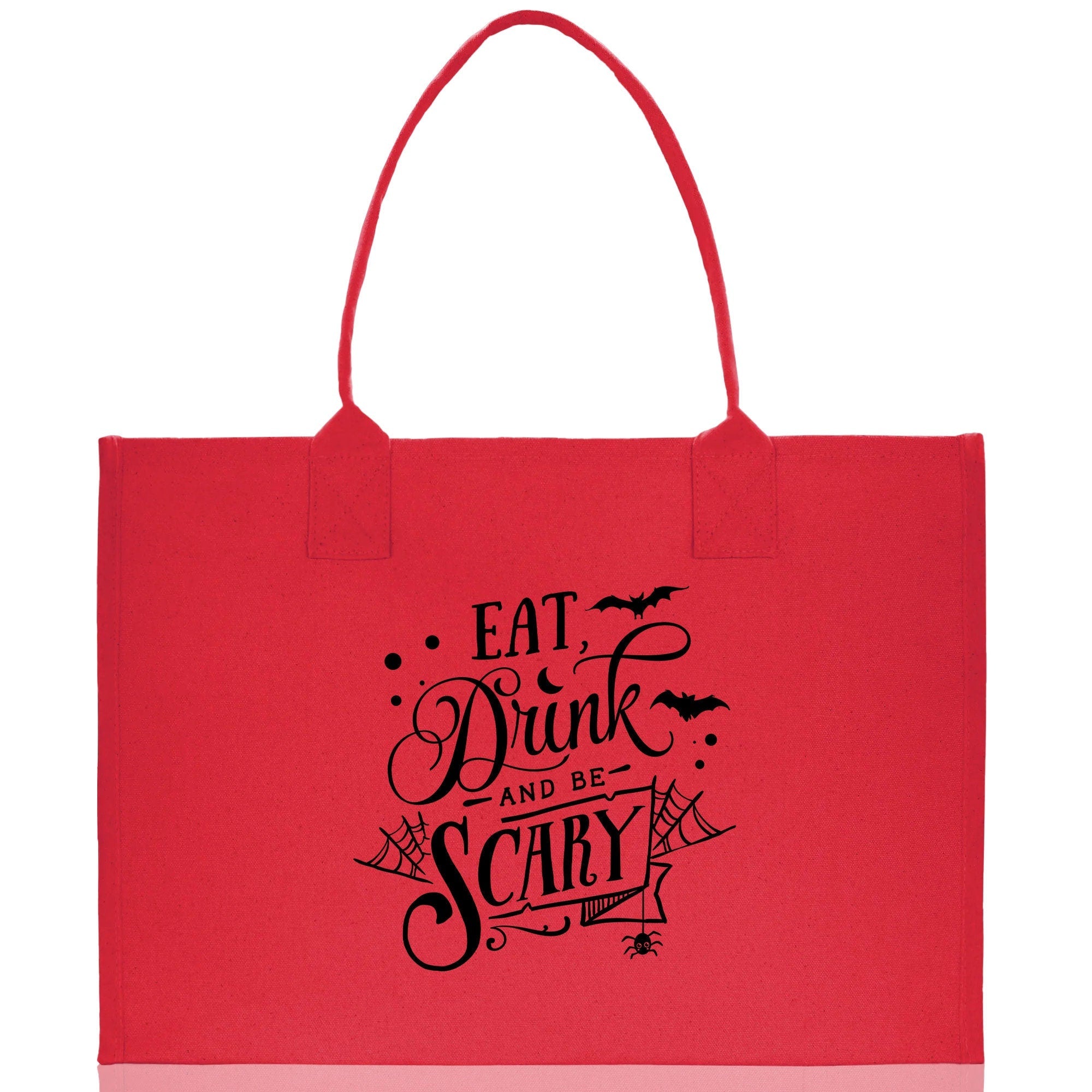 Halloween Trick or Treat Tote Bag Halloween Tote Bag for Kids Halloween Gift Halloween Candy Bag Halloween Doodles Cute Canvas Tote Bag - Aaria Tees Aaria Tees