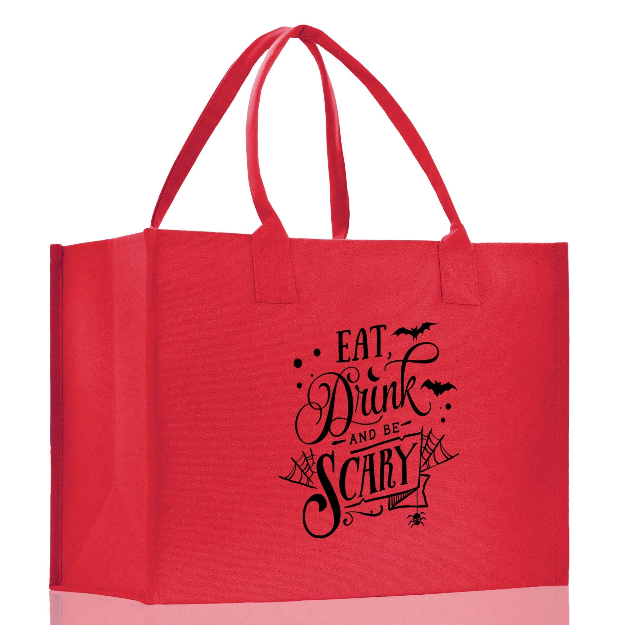 Halloween Trick or Treat Tote Bag Halloween Tote Bag for Kids Halloween Gift Halloween Candy Bag Halloween Doodles Cute Canvas Tote Bag - Aaria Tees Aaria Tees
