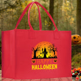Halloween Trick or Treat Tote Bag Halloween Tote Bag for Kids Halloween Gift Halloween Candy Bag Halloween Doodles Cute Canvas Tote Bag - Aaria Tees Aaria Tees