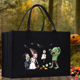 Halloween Trick or Treat Tote Bag Halloween Tote Bag for Kids Halloween Gift Halloween Candy Bag Halloween Doodles Cute Canvas Tote Bag - Aaria Tees Aaria Tees
