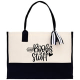 Books Stuff Tote Bag Bookworm Gift Book Quotes Party Gift Book Lover Tote Book Canvas Tote Bag Birthday Gift Library Bag Grocery Bag - Aaria Tees Aaria Tees