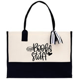 Books Stuff Tote Bag Bookworm Gift Book Quotes Party Gift Book Lover Tote Book Canvas Tote Bag Birthday Gift Library Bag Grocery Bag - Aaria Tees Aaria Tees
