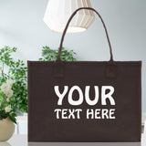Customized Embroidered Name Tote Bag 100% Cotton Canvas and a Chic Personalized Tote Bag, Beach Bag, Market Bag, Bridesmaid Bag - Brown - Aaria Tees Aaria Tees