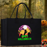 Halloween Trick or Treat Tote Bag Halloween Tote Bag for Kids Halloween Gift Halloween Candy Bag Halloween Doodles Cute Canvas Tote Bag - Aaria Tees Aaria Tees