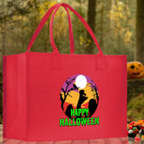 Halloween Trick or Treat Tote Bag Halloween Tote Bag for Kids Halloween Gift Halloween Candy Bag Halloween Doodles Cute Canvas Tote Bag - Aaria Tees Aaria Tees