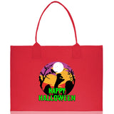 Halloween Trick or Treat Tote Bag Halloween Tote Bag for Kids Halloween Gift Halloween Candy Bag Halloween Doodles Cute Canvas Tote Bag - Aaria Tees Aaria Tees