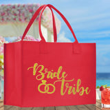 Bride & Tribe Large Print Tote Bag 100% Cotton Canvas Bridal Party Tote Bachelorette Bag Bridal Chic Tote Bags Wedding Totes - Aaria Tees Aaria Tees
